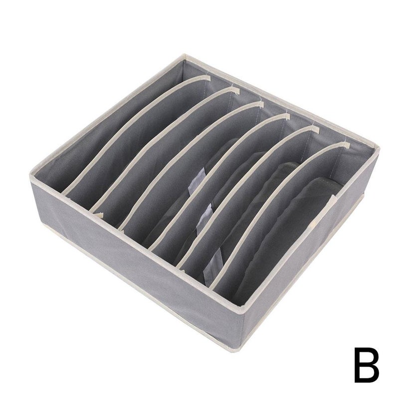 Four-piece underwear storage box set, fabric bra storage box with 6, 7, 8, or 24 compartments. - Image 1